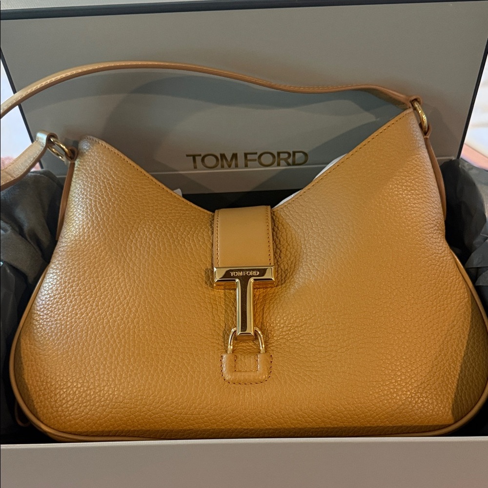Tom Ford Gold Leather Shoulder Bag